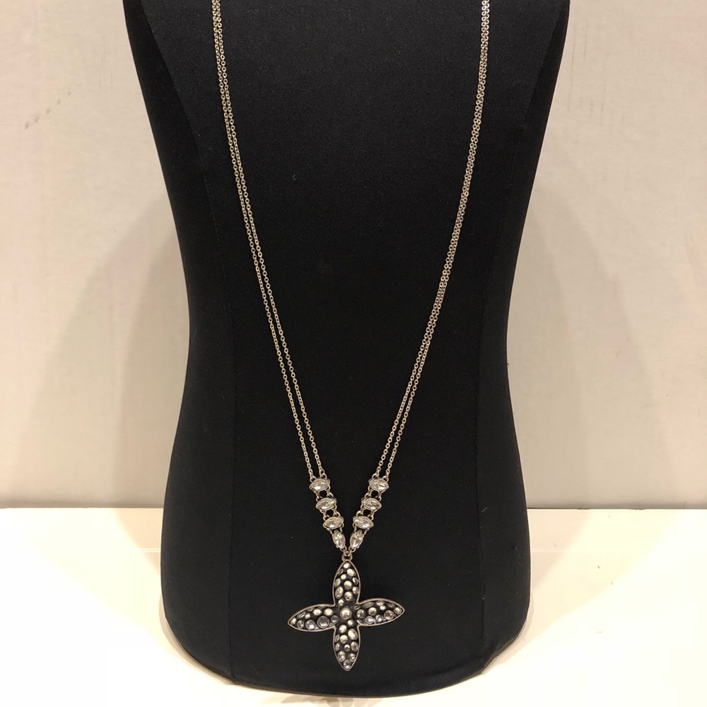 BCBGeneration 2 Chains Rhinestone Cross - Picture 2 of 4